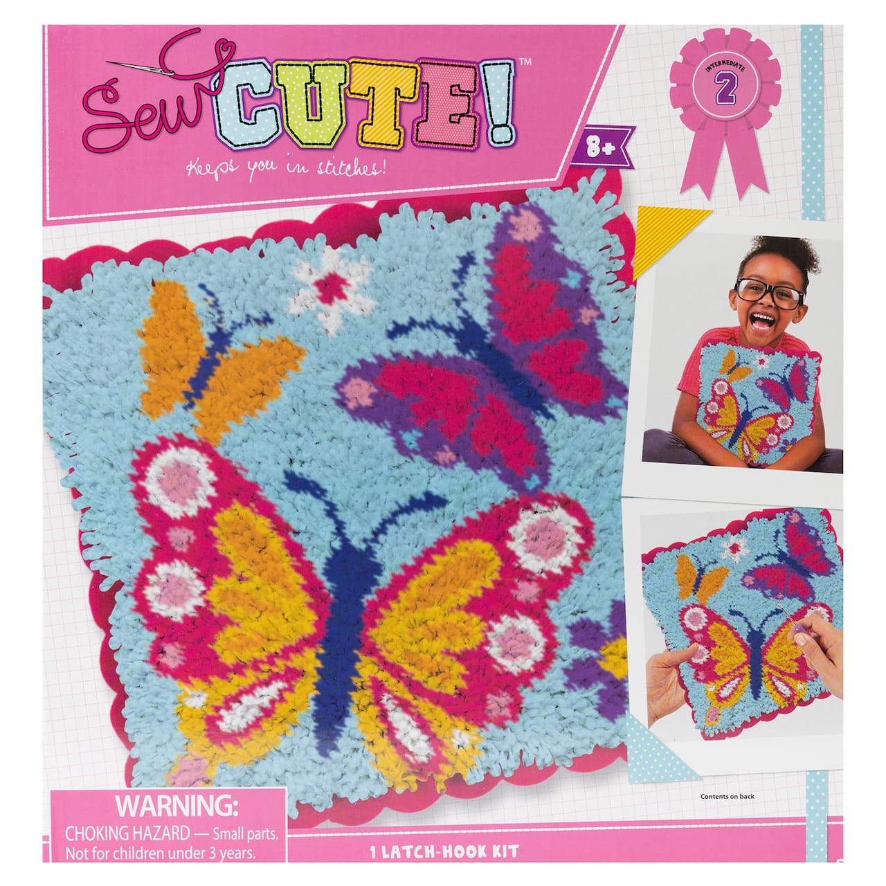 Colorbok® Sew Cute! ™ Butterflies Latch Hook Pillow Kit